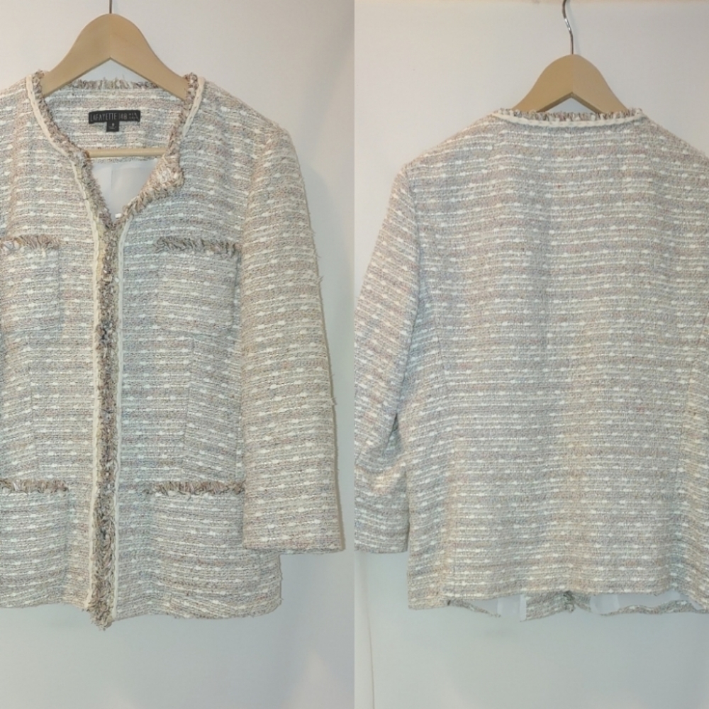 Lafayette 148 Blazer Evening Jacket Tweed Metallic